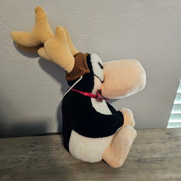 Vintage Dakin Opus Penguin Reindeer Plush 80s Holiday Christmas Bloom County - Picture 4 of 12